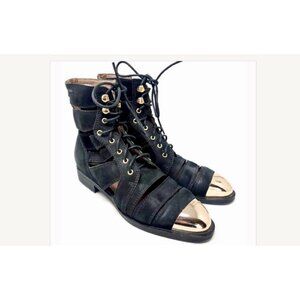 Jeffrey Campbell slash cap size 8 womens boots black suede